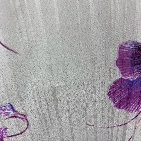 VTG Women’s 80s PL Sheer Floral Blouse Puff Sleeve Ruffle Neck Union Made - Picture 9 of 13